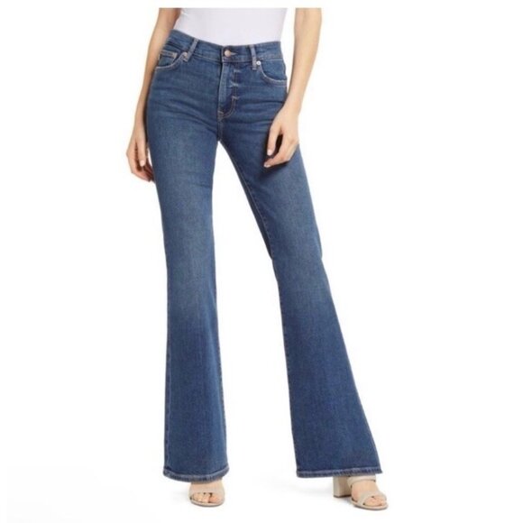 LOVERS AND FRIENDS Size 24 River Verona Stretch Denim Flare Jeans Revolve New - Picture 2 of 14